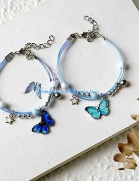 B Colorful Butterfly Bracelet Anklet With Adjustable Woven Rope for Parties - Aliexpress - FashionsVida