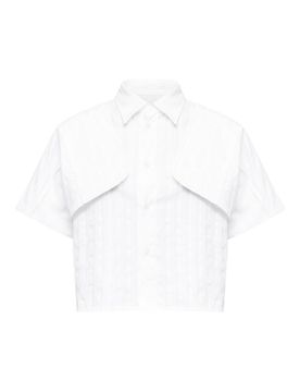Camicia Jacquard Bianca Grigia