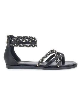 Sandali neri con intrecci effetto corda 1668 40 - ME & ME - FashionsVida