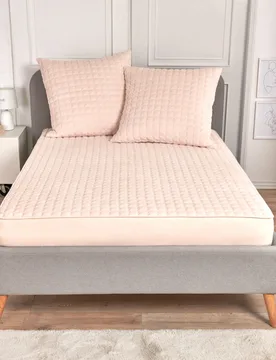Fleece-Spannbetttuch mit Wabenstruktur creme 90x200cm - Eldo - FashionsVida