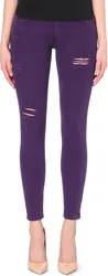 Purple Distressed Skinny Jeans
