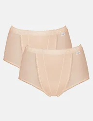 Pack High Waisted Control Maxi Full Briefs Beige female