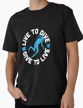 Live To Dive - Dive To Live - Scuba Diving Funny Gift T-shirt 100% Cotton tee Short Sleeve Graphic Clothes All size Tops S-6XL - Aliexpress - FashionsVida