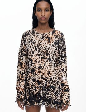 Pull imprimé animal, Coton, XS