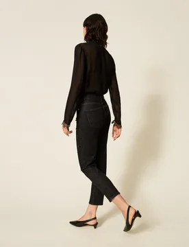 Jean skinny avec broderie réalisée à la main - Actitude by Twinset - FashionsVida