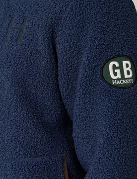 Sudadera de hombre de felpa teddy con cremallera completa y logo - Hackett - FashionsVida