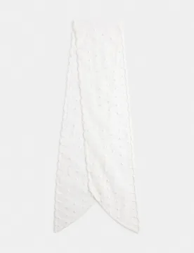 Textured Skinny Scarf Ivory female - M&S - FashionsVida