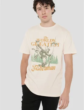 Unisex Mickey & Friends Greatest Fisherman Goofy Dad T-Shirt, Natural in Beige Size: Large - Beige - Size: L - Disney - FashionsVida
