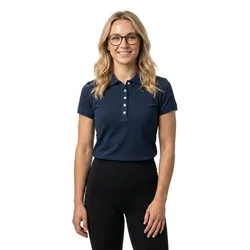 Premium Short Sleeve Polo Navy Blue L Women