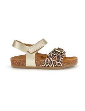 Sandali beige in vera pelle animalier 257A84SR 31