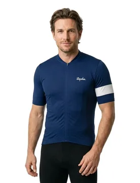 Maglia A Maniche Corte Core Lightweight Navy / White - Rapha - FashionsVida