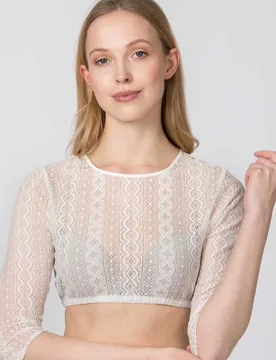Dirndlbluse Viara (weiss, Gr. 48) von für Damen, Oberteile, 92% Polyamid, 8% Elasthan - Stockerpoint - FashionsVida