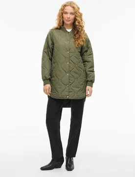 Chaqueta acolchada con cierre frontal con botones metálicos - Vila - FashionsVida