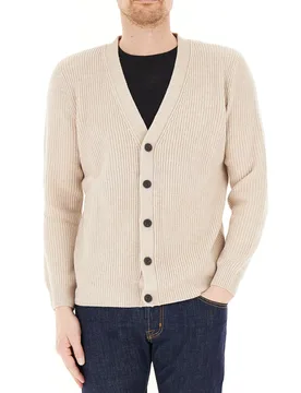 Cardigan lana merino BEIGE M - MC2 SAINT BARTH - FashionsVida