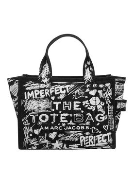 Borsa tote piccola in tela Punk Scribble