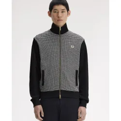 Sudadera de hombre con cremallera y delantero en punto "jacquard
