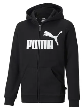 Ess Big Logo Full Zip Sweatshirt Black 3-4 Years Boys - Puma - FashionsVida