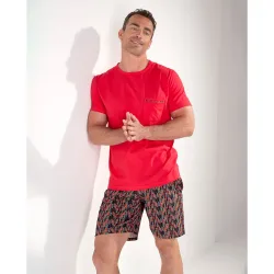 Pijama de punto corto estampado de bre