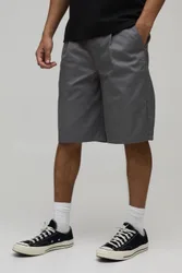 Herren Lockere Jeans Hosen-Shorts Mit Bundfalten Work 365 Charcoal Größe 30