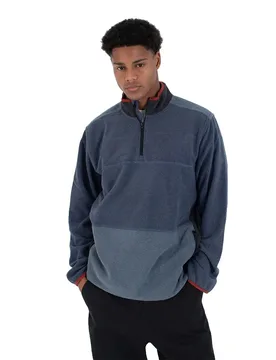 Polaire Demi-zip Blocked Windchill Obsidian M - Hurley - FashionsVida