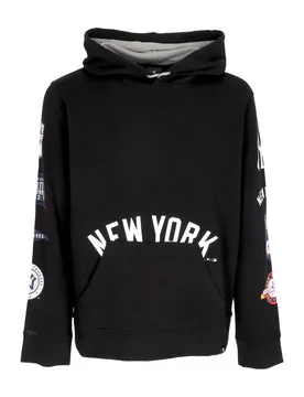 Felpa Cappuccio Uomo Mlb Fundamental Pullover Hoodie Neyyan Black/stone Grey - FANATICS BRANDED - FashionsVida