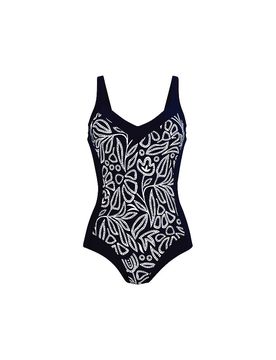 Bañador de mujer Flower Dots Sidonia azul oscuro 48C