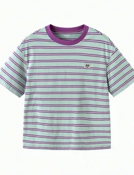 Camiseta de manga corta unisex para adolescentes, de tela a rayas de secado rápido, parte superior de verano a juego familiar - Shein - FashionsVida