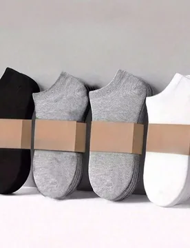 Pares de calcetines cortos de unicolor unisex, calcetines de tobillo bajos suaves y ligeros, adecuados para hombres y mujeres, calcetines de mujer, ca - Shein - FashionsVida