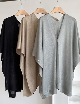 Women Knitted Cardigan Cape Ponchos Casual Loose Lightweight Slight Strech Capes Outerwear Thin Elegant Office Lady 2025 Ponchos - Aliexpress - FashionsVida