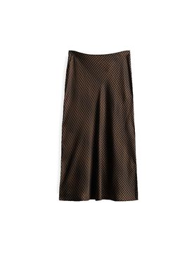Falda midi ODINI WAVE marrón claro 38