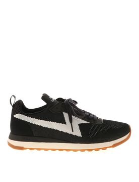 Sneakers Rocked in maglia riciclata nera
