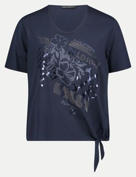 T-Shirt mit Strass-Details Blau 38