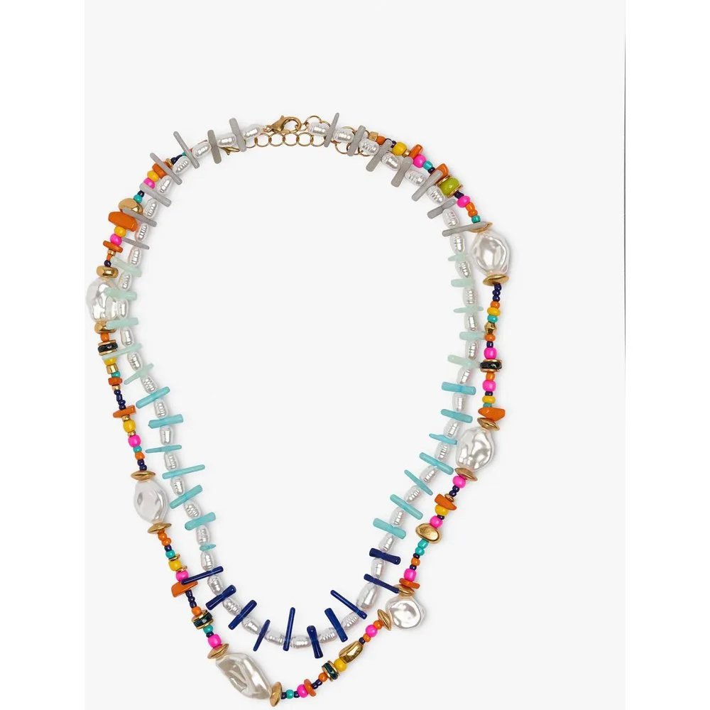Collar corto con cuentas y perlas decorativas - Parfois - FashionsVida