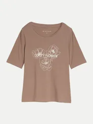 T-Shirt mit Print Braun M