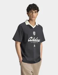 Mens POLO T-SHIRT GRAFICA LUX TIRO SCRIPT - Nero, nero nero Uomo taglia S