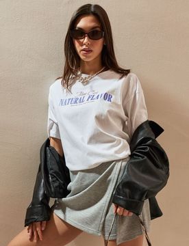 Gonna pantalone tinta unita con misto viscosa - grigio chiaro