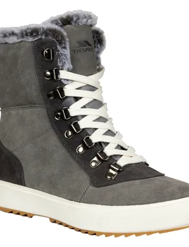 Womens/ladies Korinna Suede Lace Up Snow Boots (Grey) - Size Uk 5 - Trespass - FashionsVida