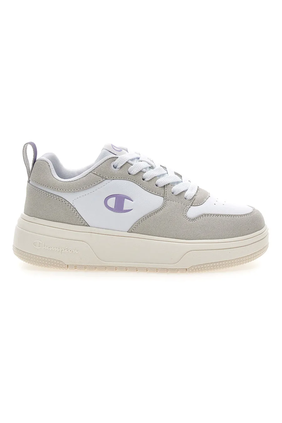 Sneakers bianche con dettagli grigi e lilla Rd18 Lite Low 40 - Champion - FashionsVida