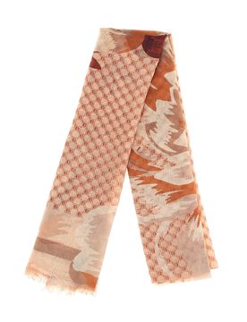 Foulard arancione con stampa floreale 26s206-06