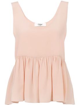 Chloé Sleeveless Silk Gathered Top