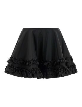 Minigonna a volant in nylon duchesse