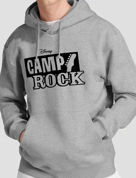 Camp Rock Mono Logo Hoodie, Athletic Heather - Light Grey - Size: 2XL - Disney - FashionsVida