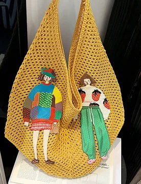 Bolso de mujer tipo cesta de verano, bolso de hombro de red de moda, bolso de paja para playa y viaje, nuevos lanzamientos de verano - Shein - FashionsVida