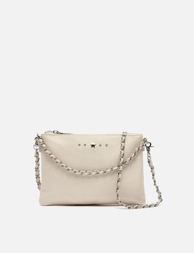 Nescofi-1 small party shoulder bag with removable double chain and metallic detailing