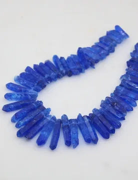 Strand,Top Drilled Lapis Blue Raw Crystal Points Beads,Natural Quartz Stick Spike Graduated Pendants Jewelry,7-10X20-45mm - Aliexpress - FashionsVida