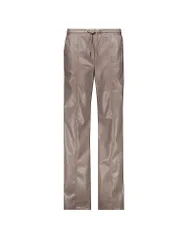 Pantalon coupe droite aspect cuir marron 38