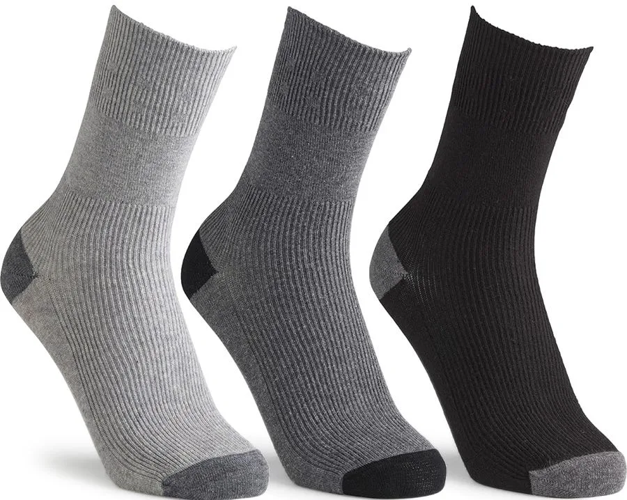 Cotton‑rich Softhold® Seam‑free Contrast Heel & Toe Socks - Mixed Greys - Size: S - Cosyfeet - FashionsVida