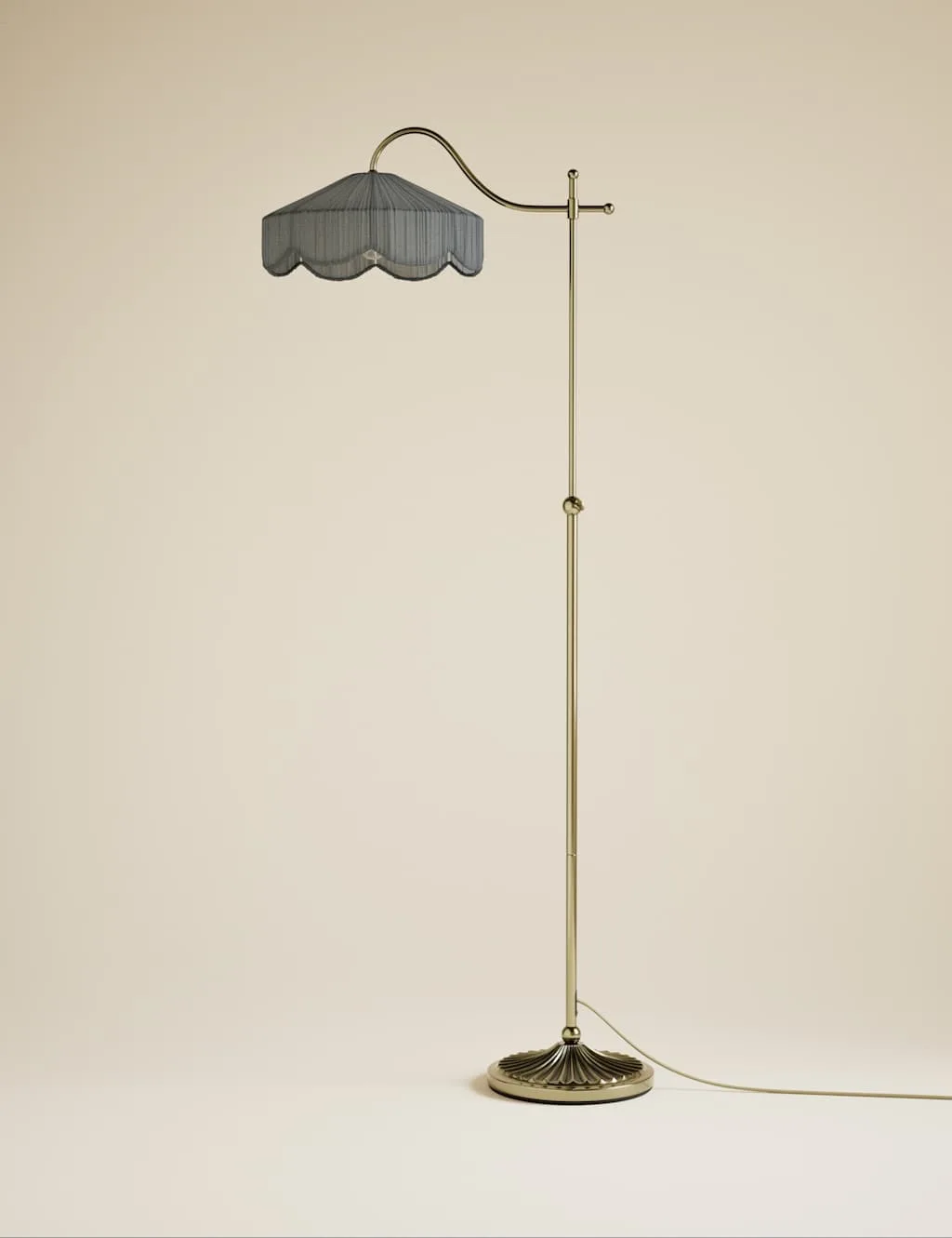 Winnie Pleated Floor Lamp Antique Brass - M&S - FashionsVida
