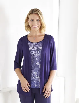 Pagen Cardigan 2-in-1 dunkelblau - 3Pagen - FashionsVida