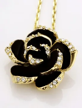 New Women's Fashion European and American Jewelry Set Rose Popular Jewelry Camellia Earrings Ring Necklace Three-piece Set - Aliexpress - FashionsVida
